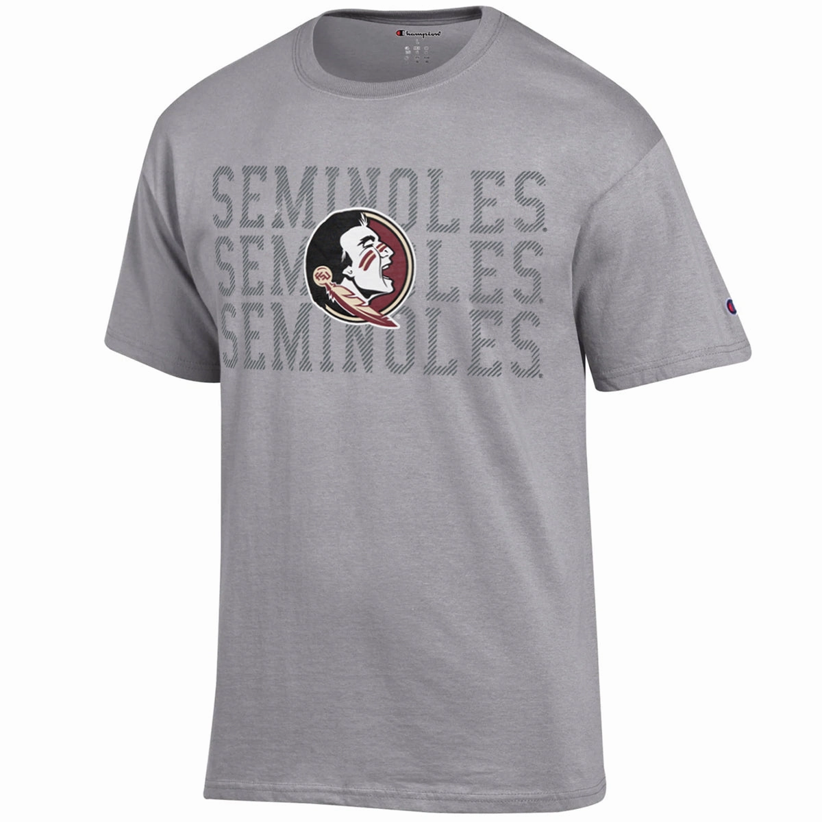 Champion Men's Seminoles/Seminole Logo Short Sleeve T-shirt - Steel Comfortable Stretch