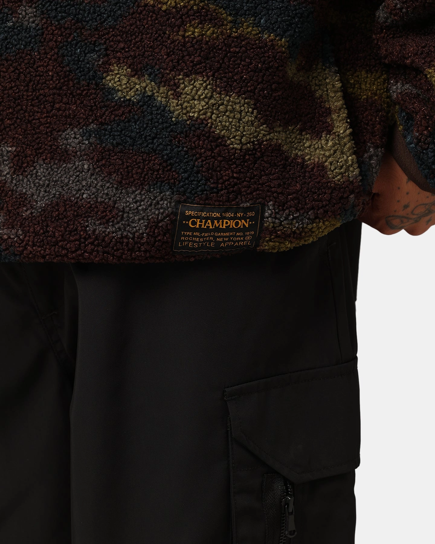 Champion Reb Element Sherpa Fleece Hoodie Print R4h Cool Weather Layer Sustain