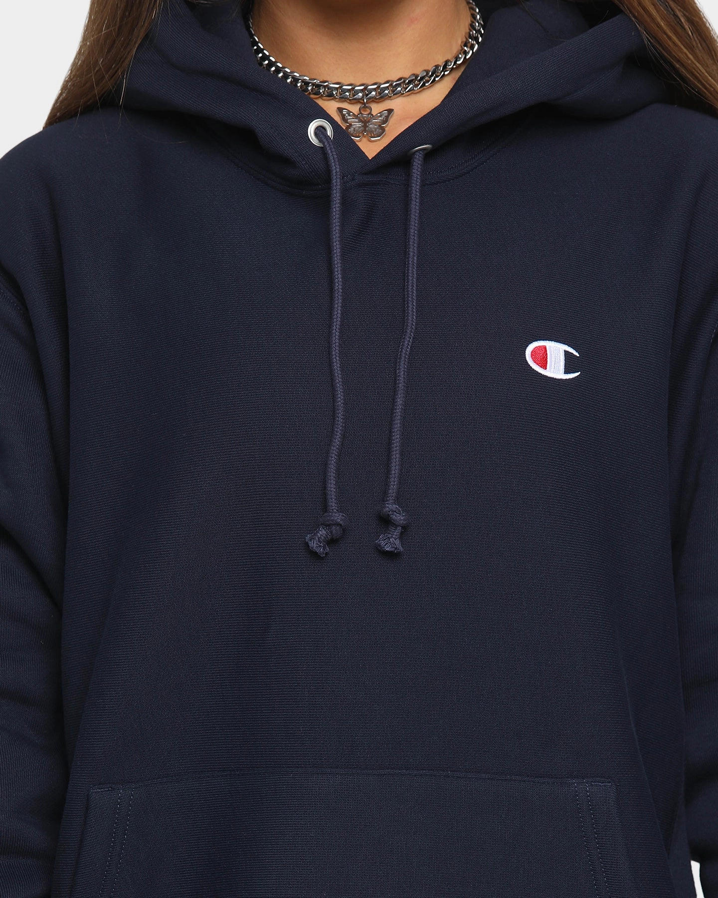 Champion Rev Weave Hoodie Navy Abrasion Resistant Finish