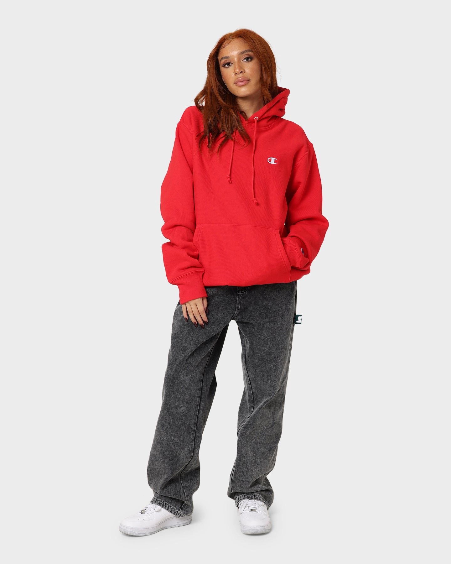 Champion Rev Weave Hoodie Red Smart Design