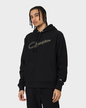 library Champion Reverse Weave Archive Script Hoodie Black/Gold
