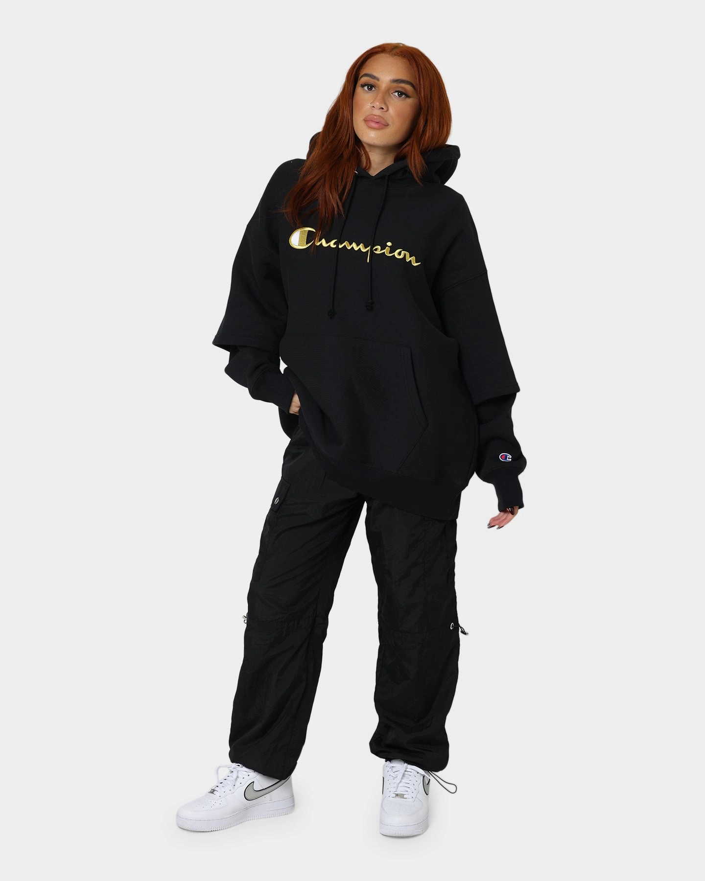 Champion Reverse Weave Double Layer Hoodie Black/Gold Altruism