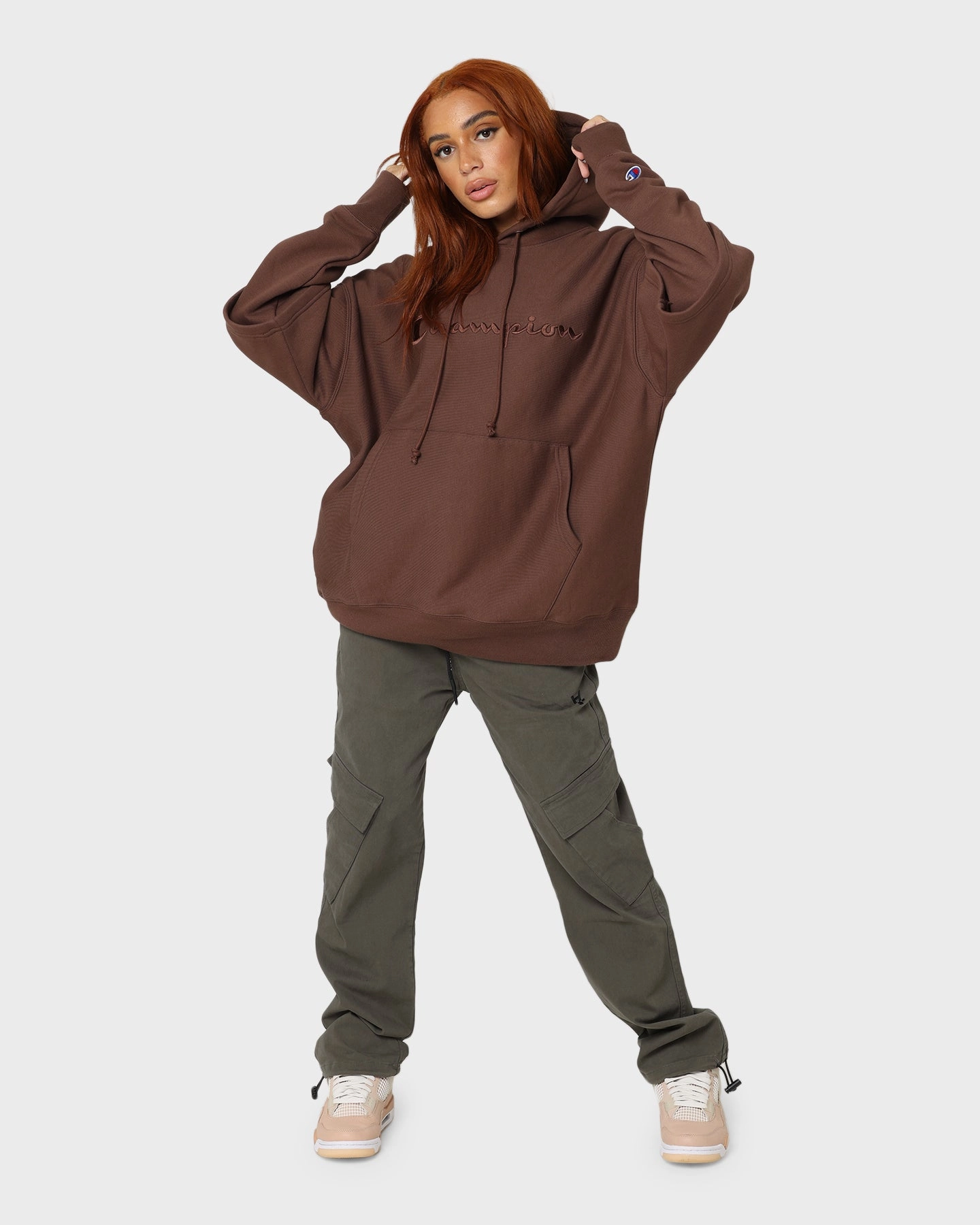 Non Restrictive Collar Champion Reverse Weave Double Layer Hoodie Coco Loco