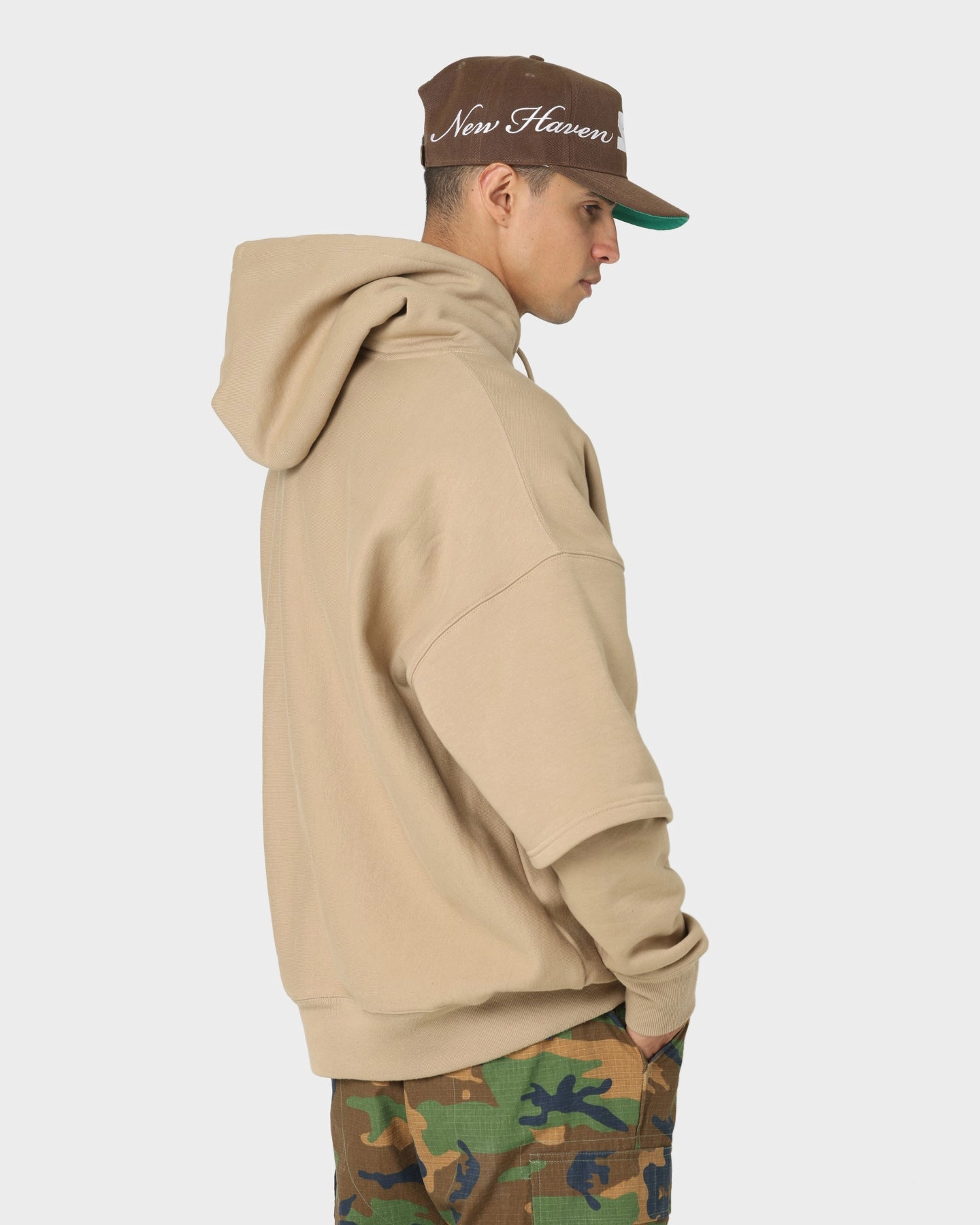 Gray Champion Reverse Weave Double Layer Hoodie Country Walnut