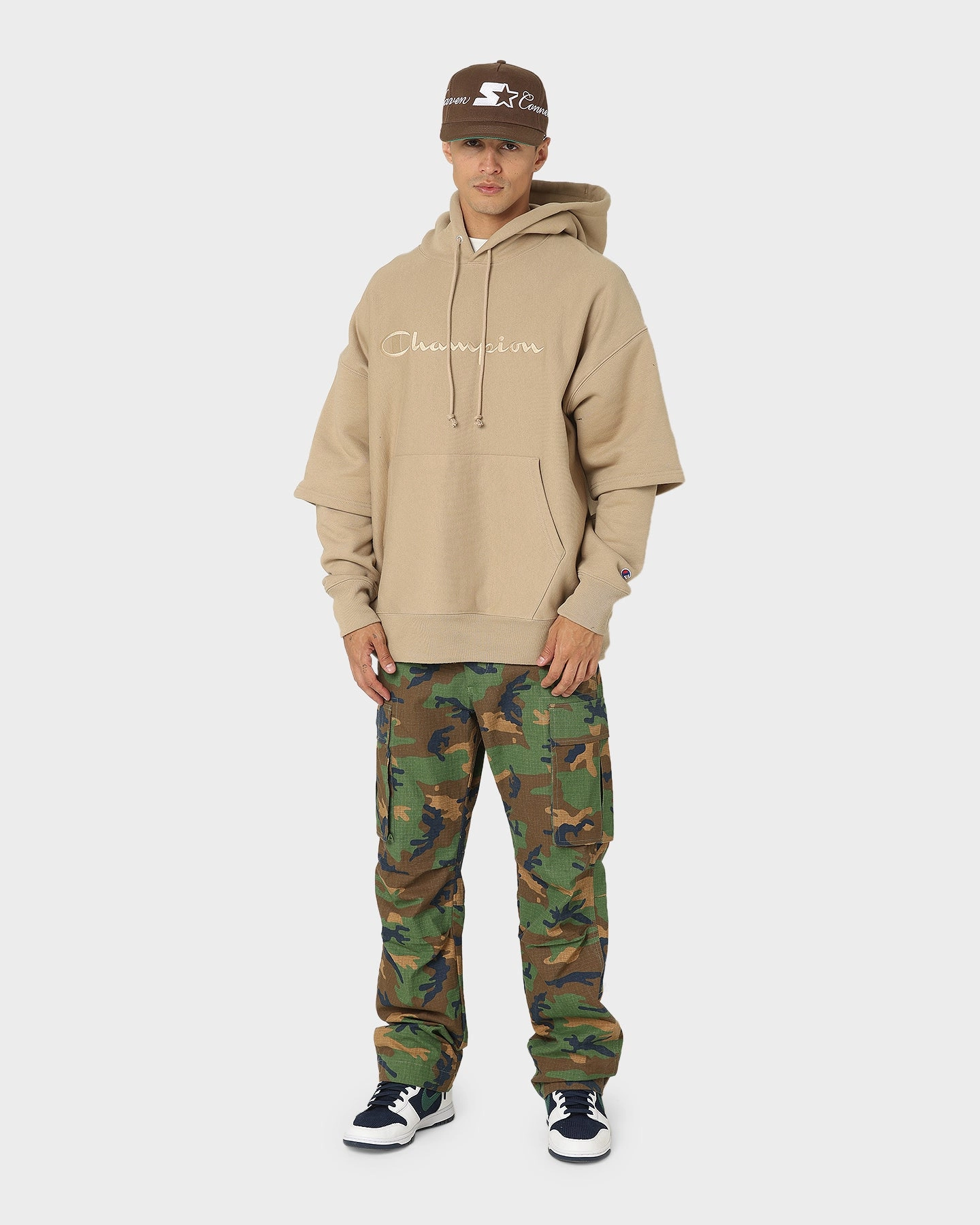 models suitable for extreme sports Champion Reverse Weave Double Layer Hoodie Country Walnut