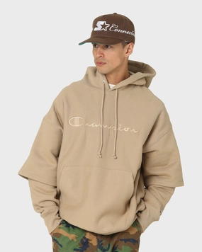 Button Snap Conversion club Champion Reverse Weave Double Layer Hoodie Country Walnut