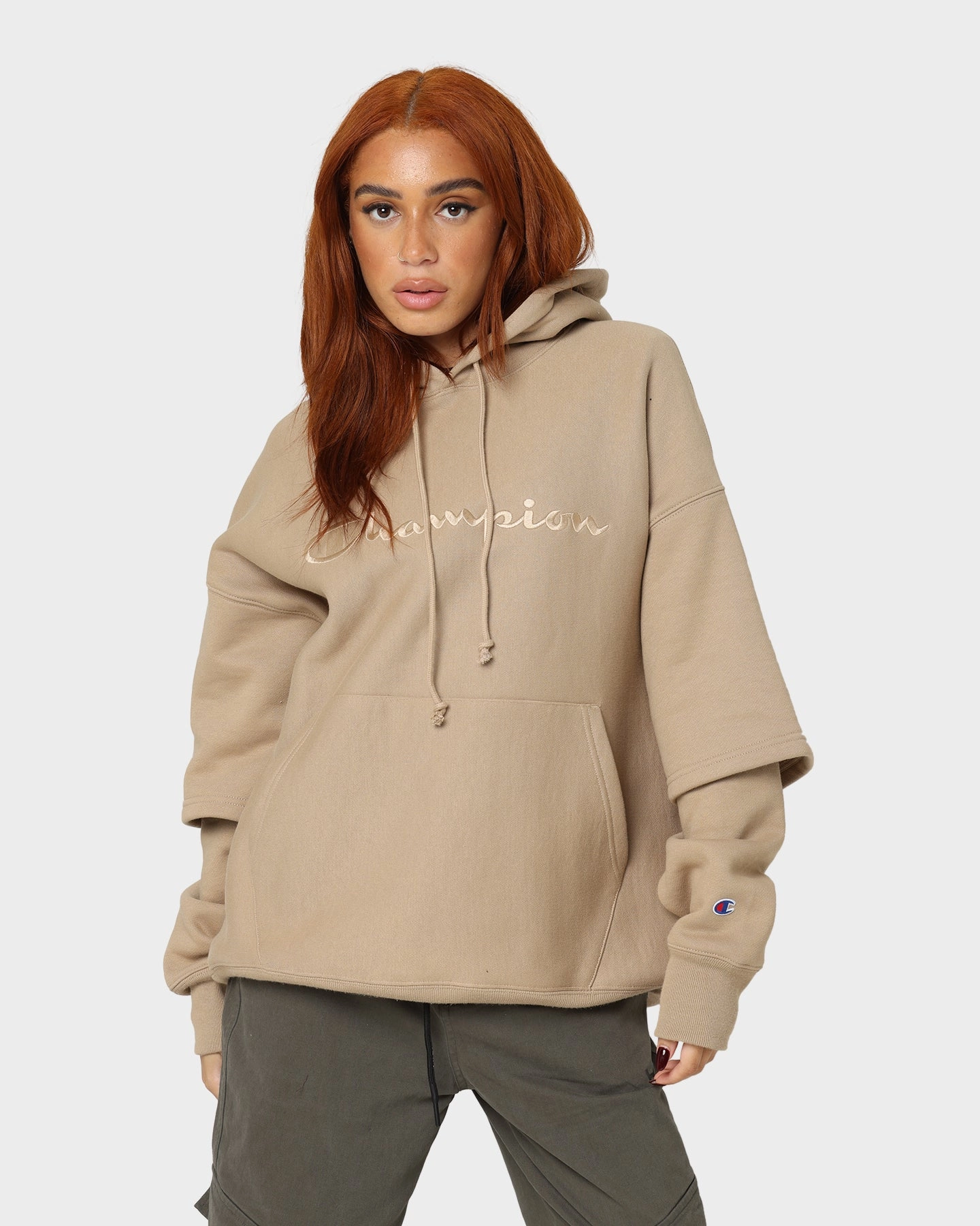 Gallery Champion Reverse Weave Double Layer Hoodie Country Walnut