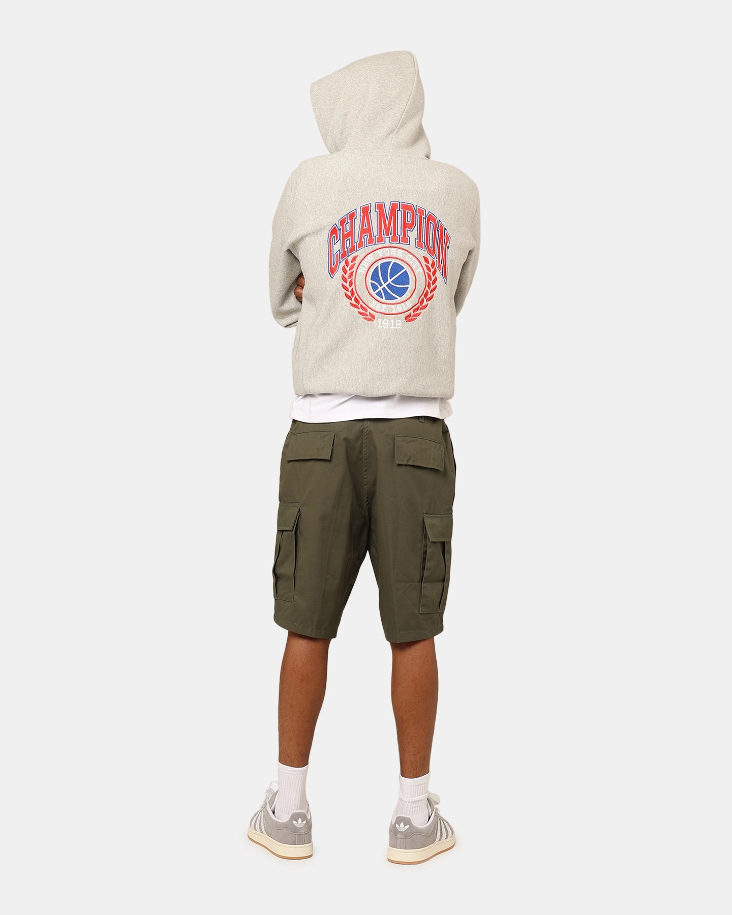 Rugged Layering Champion Reverse Weave Field Basketball Hoodie Oxford Heather