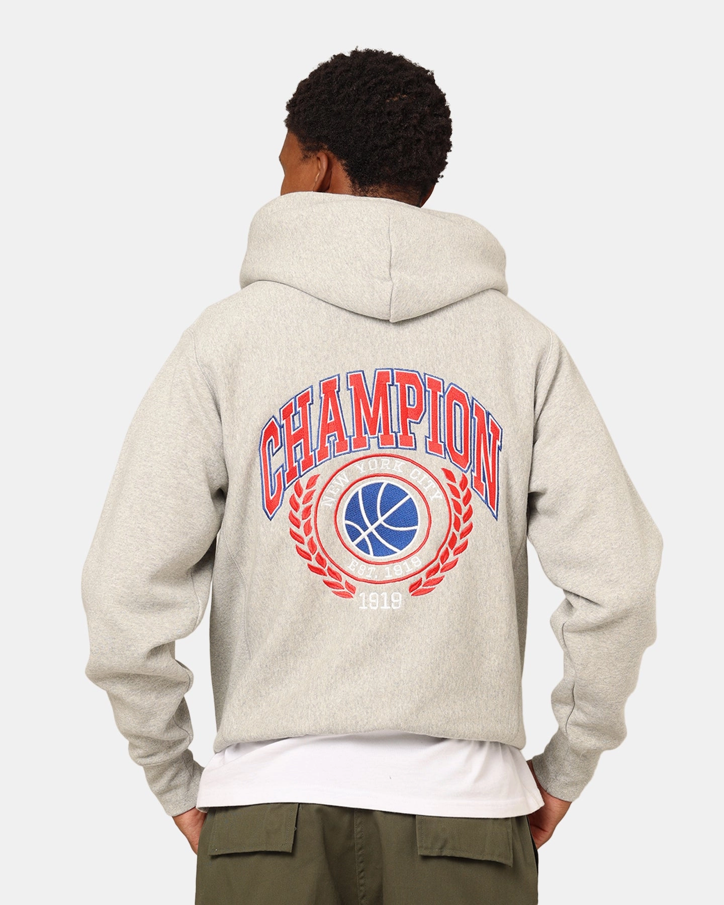 Task Champion Reverse Weave Field Basketball Hoodie Oxford Heather