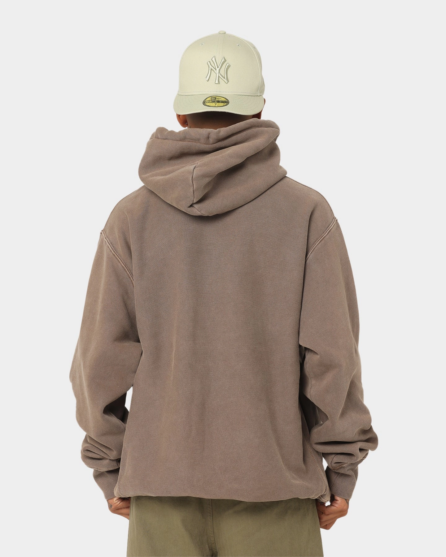 Champion Reverse Weave Garm Dye Hoodie Latte Brown Mask suitable for business trips
