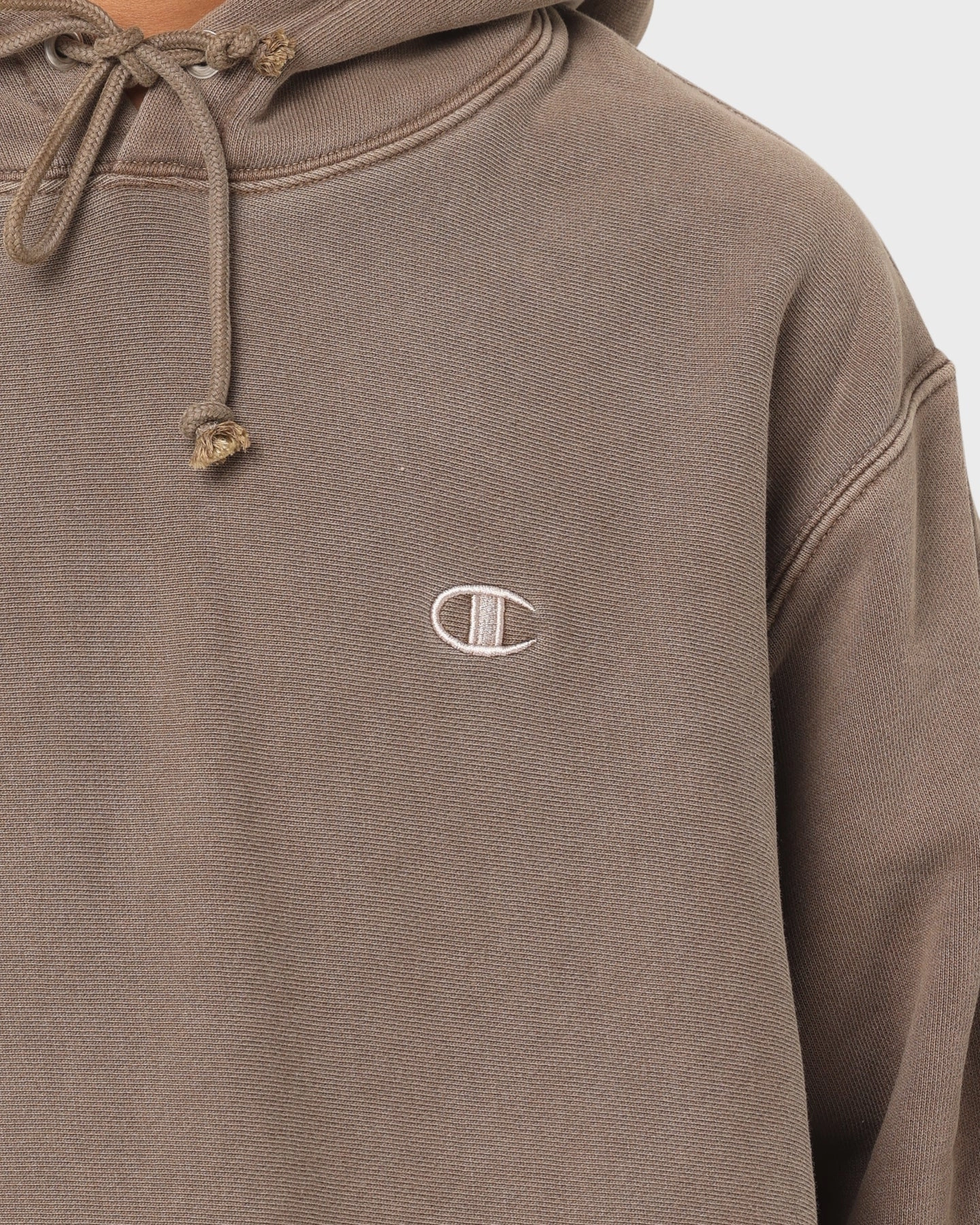 Wind Lock Champion Reverse Weave Garm Dye Hoodie Latte Brown