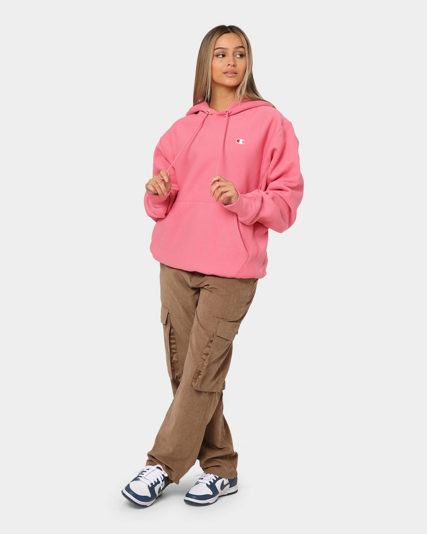 Champion Reverse Weave Hood Tickled Rose cloudy Notebook