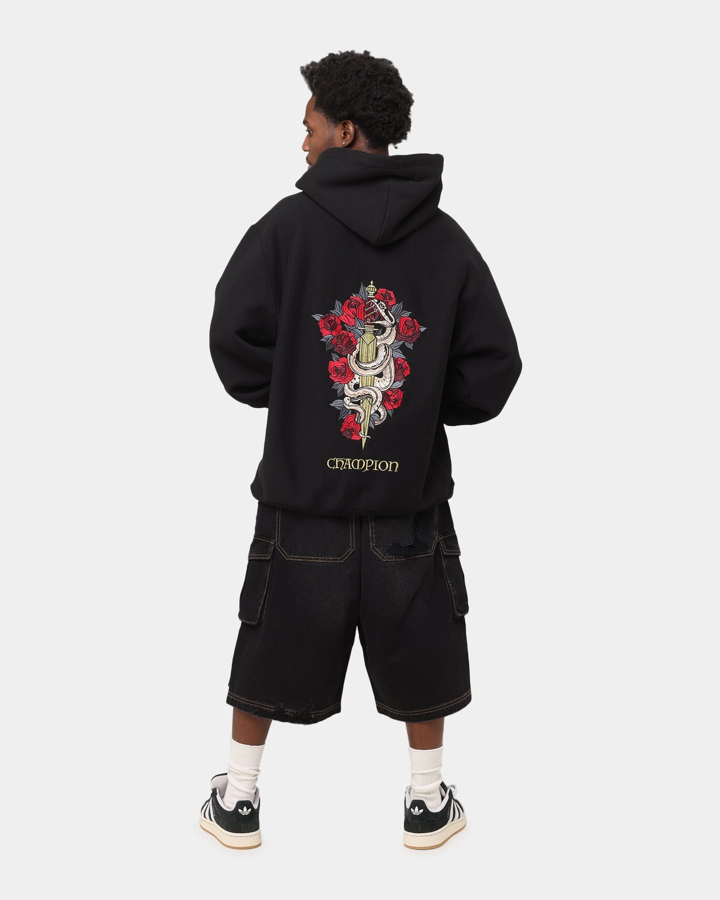 Champion Reverse Weave Lunar New Year Hoodie Black Elderly afternoon