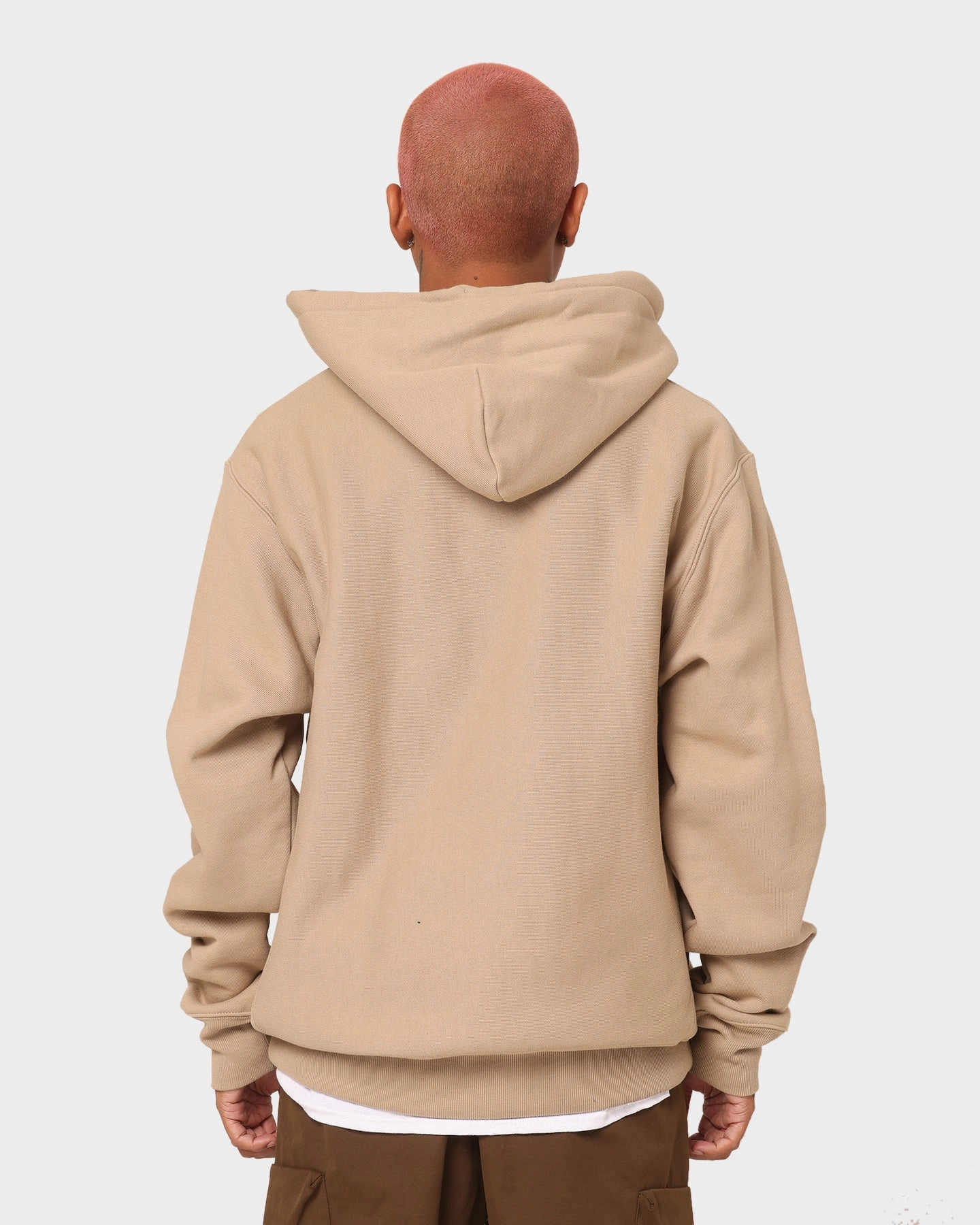 Champion Reverse Weave Quarter Zip Hoodie Country Walnut Grid Fleece Lining