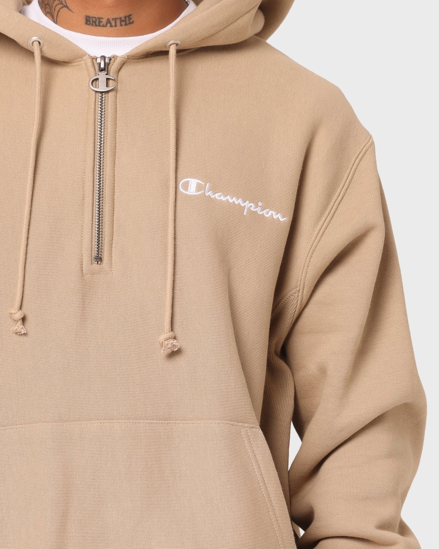 family gathering Beret Champion Reverse Weave Quarter Zip Hoodie Country Walnut