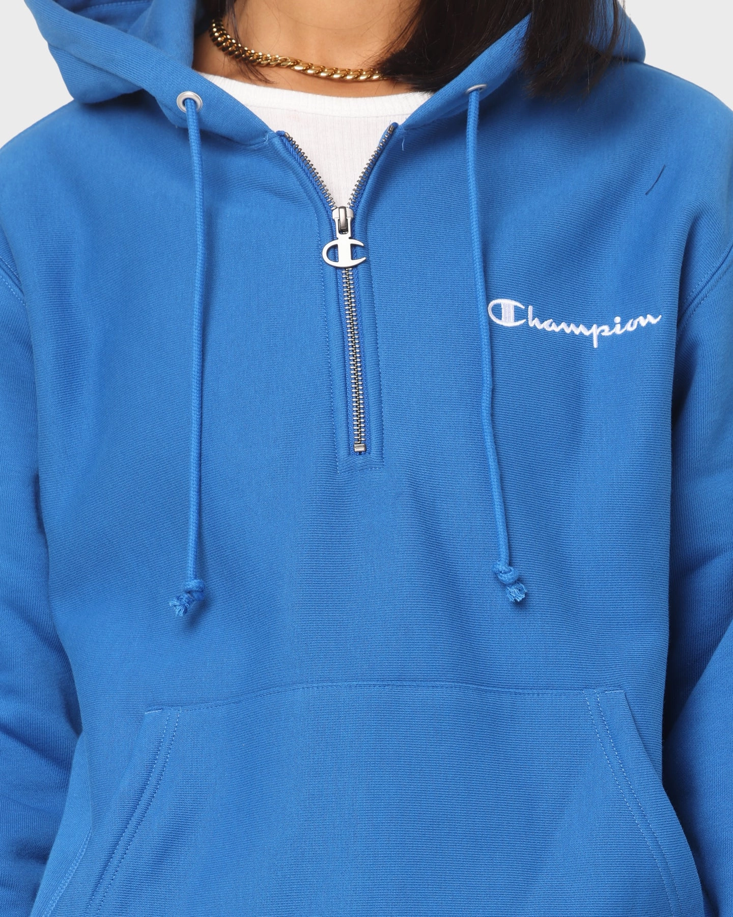 Trendy Protection Champion Reverse Weave Quarter Zip Hoodie Living In Blue