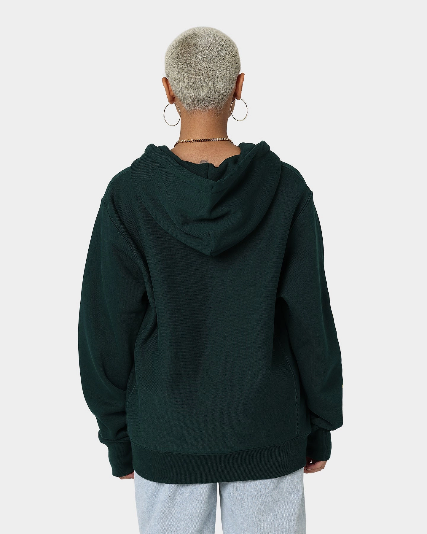 runner Champion Reverse Weave Quarter Zip Hoodie Midfield Green