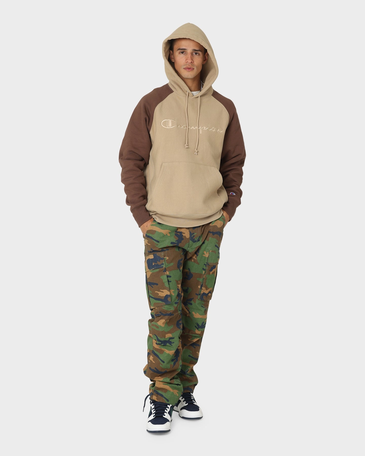 Mold Resistant Coating Champion Reverse Weave Raglan Hoodie Country Walnut