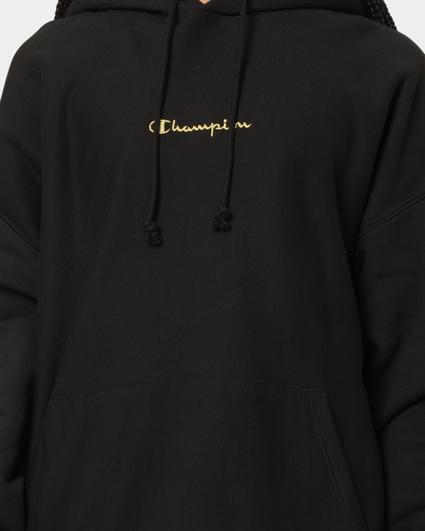 Thermoregulating Technology Champion Reverse Weave Relaxed Hem Zip Hoodie Black/Gold