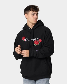 Champion Reverse Weave Roses Embroidery Hoodie Black Storm Shield Calendar