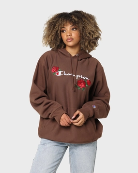 Bright Tones Champion Reverse Weave Roses Embroidery Hoodie Coco Loco