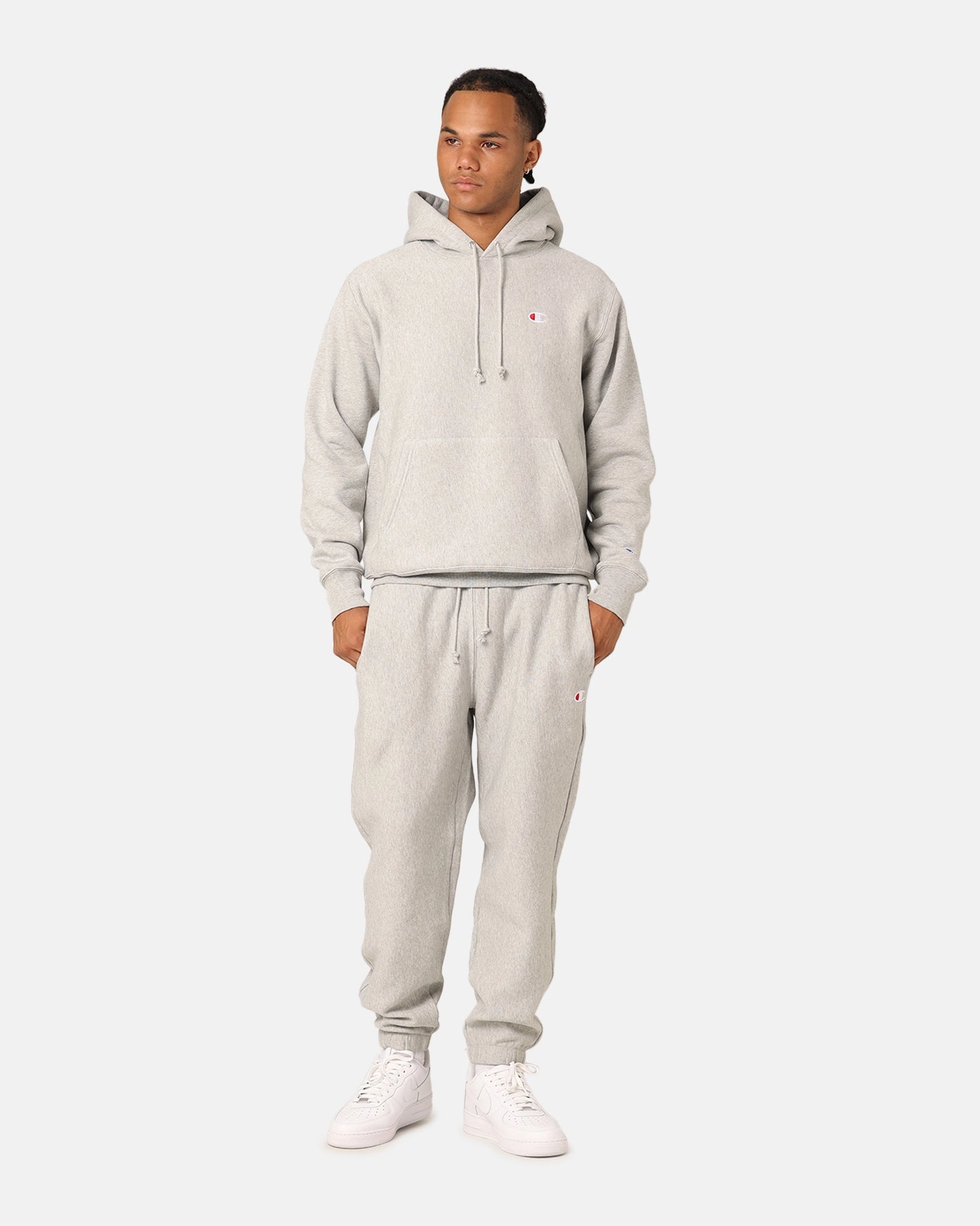 Champion Reverse Weave Small C Hoodie Oxford Heather Anti-static