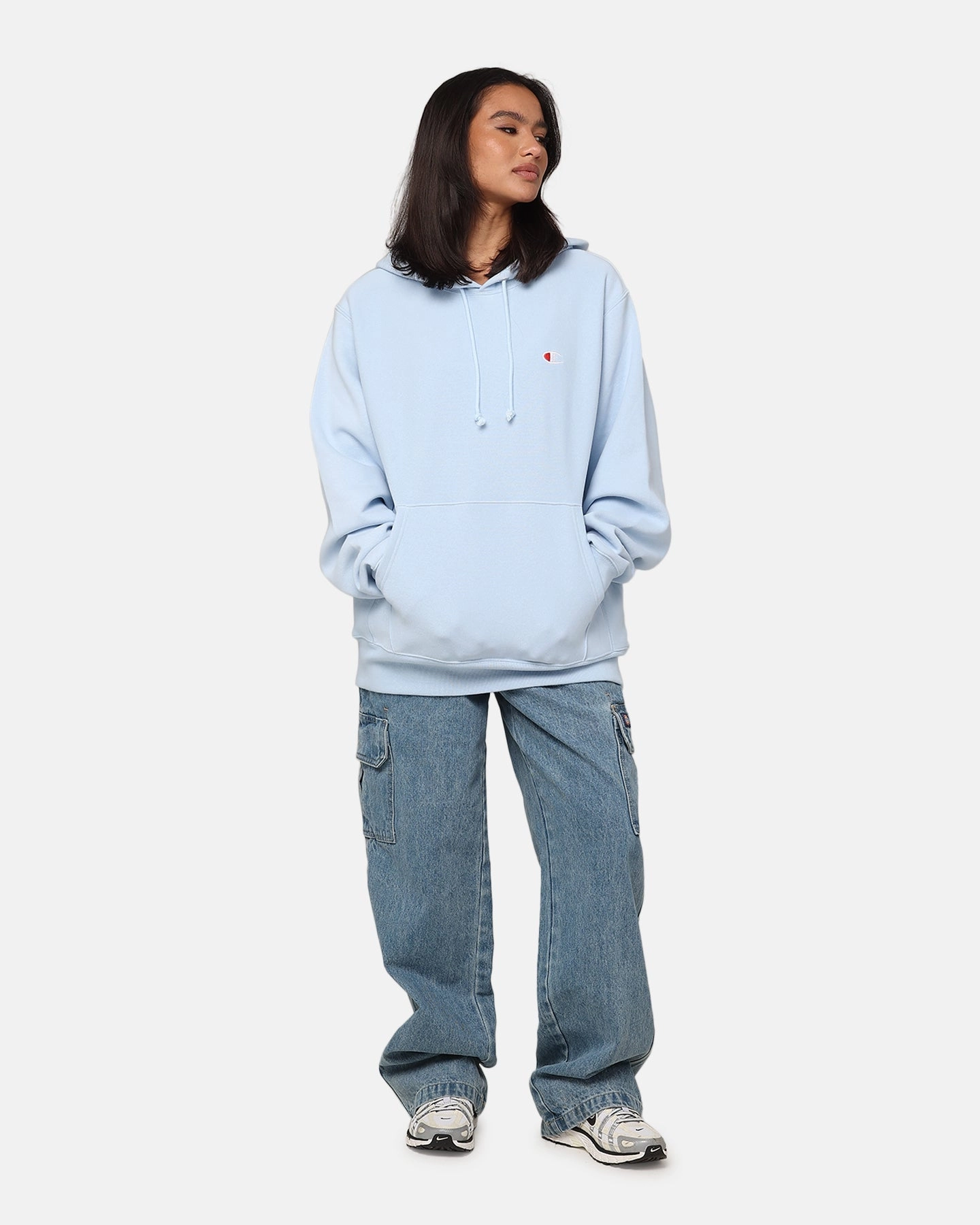 Budget Barrier Seam Construction Champion Reverse Weave Small C Hoodie Sleeping Beauty