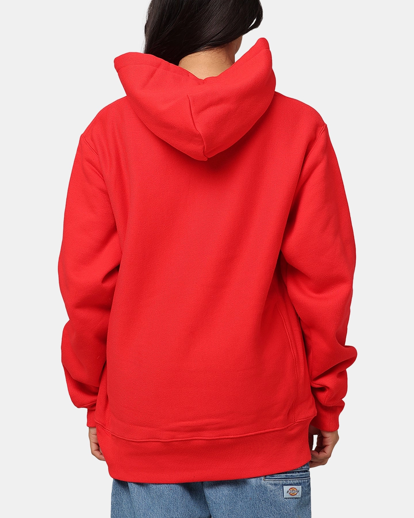 Champion Reverse Weave Small C Hoodie Team Red Scarlet Date night swimmers