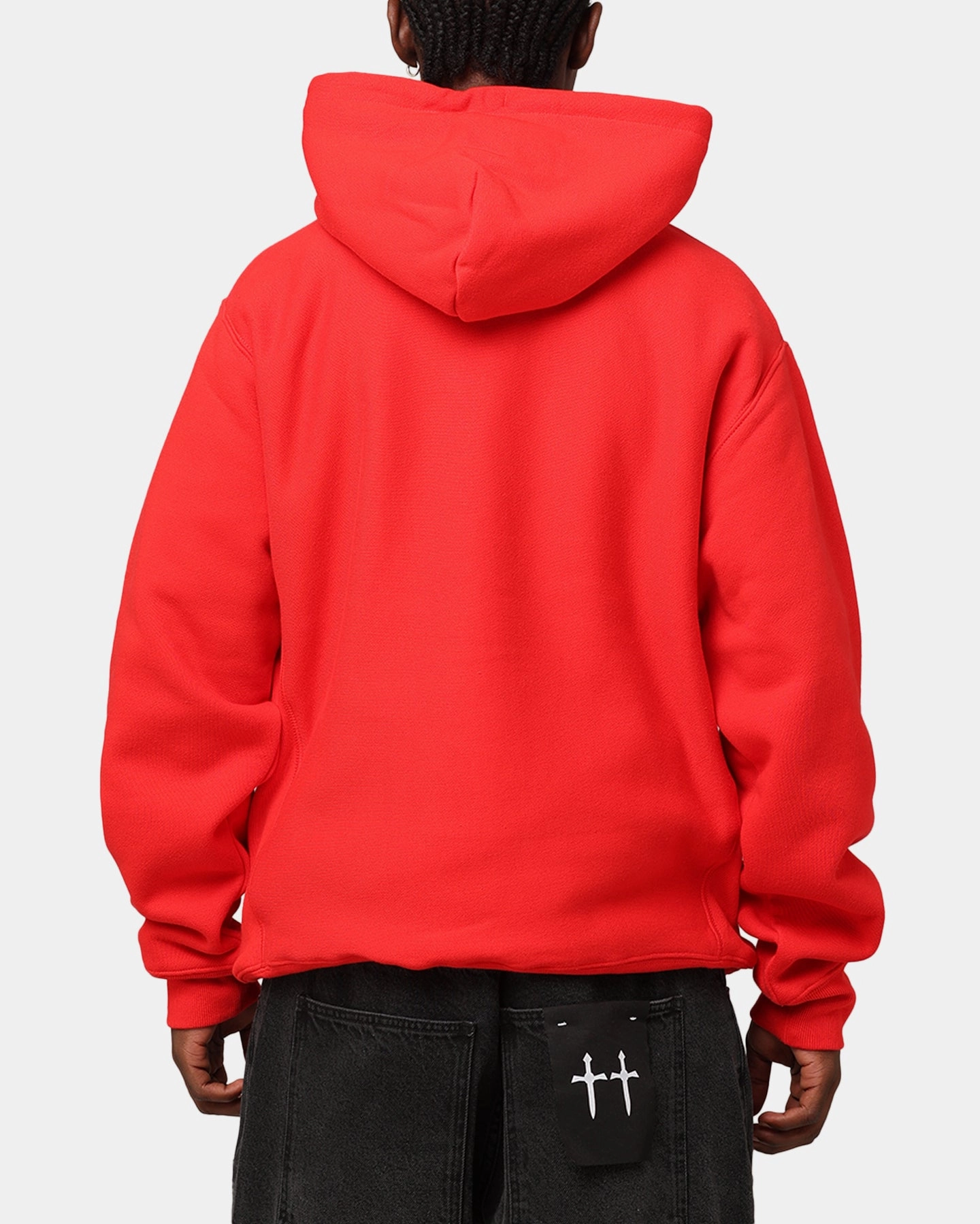Champion Reverse Weave Small C Hoodie Team Red Scarlet campers Cherish
