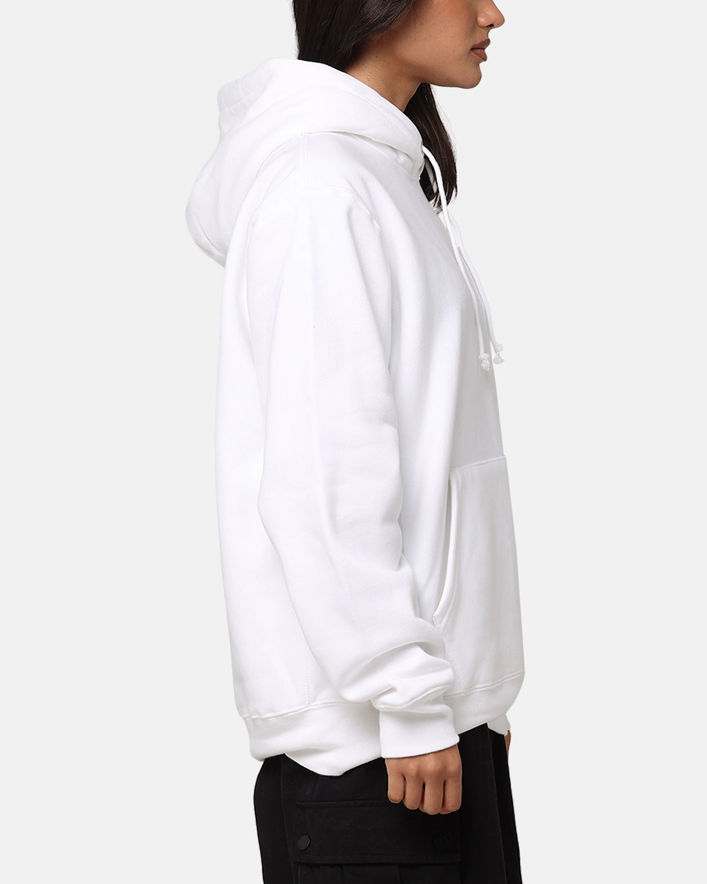 Champion Reverse Weave Small C Hoodie White Performance Outerwear Reinforced Elbow Patches