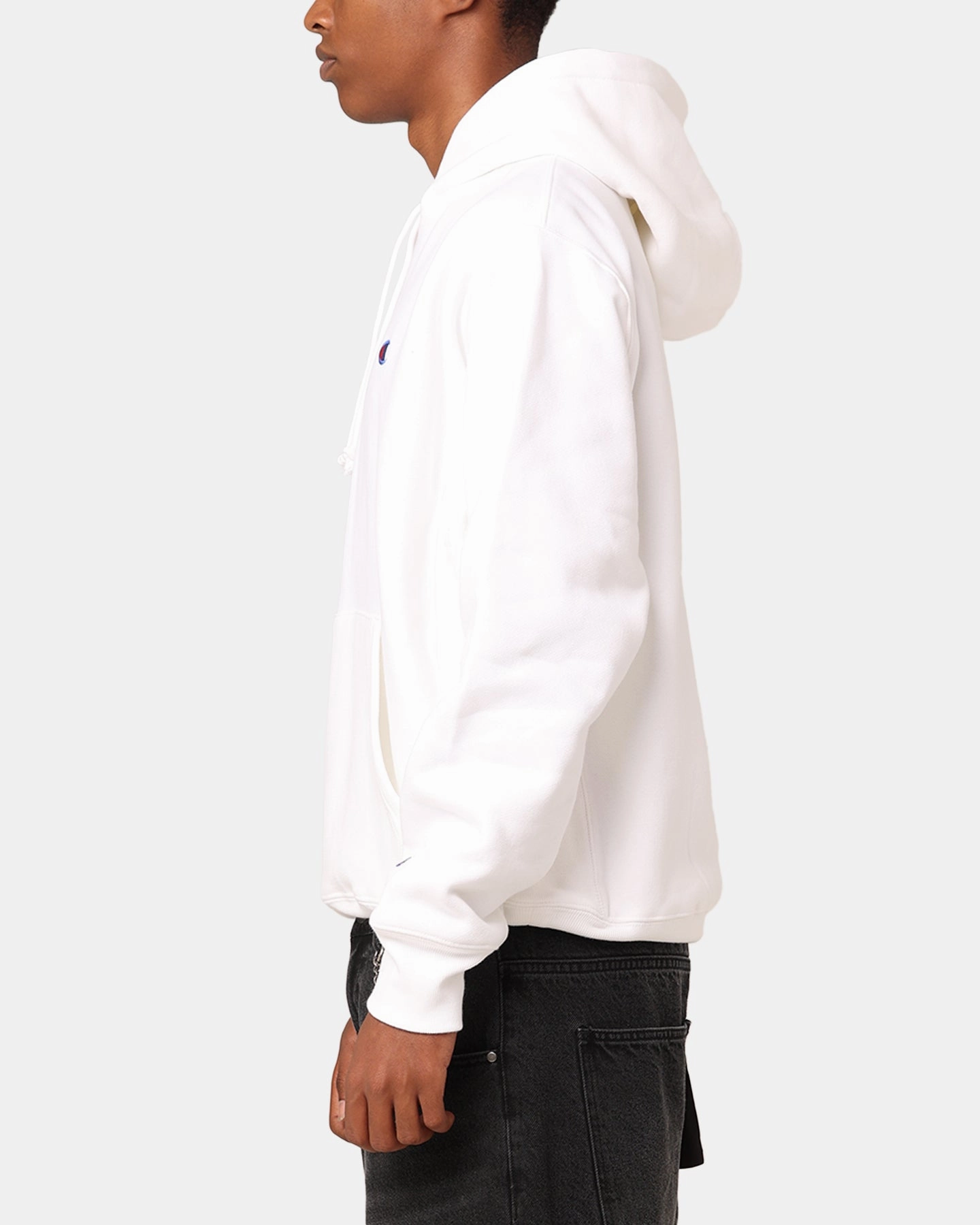 Position Champion Reverse Weave Small C Hoodie White