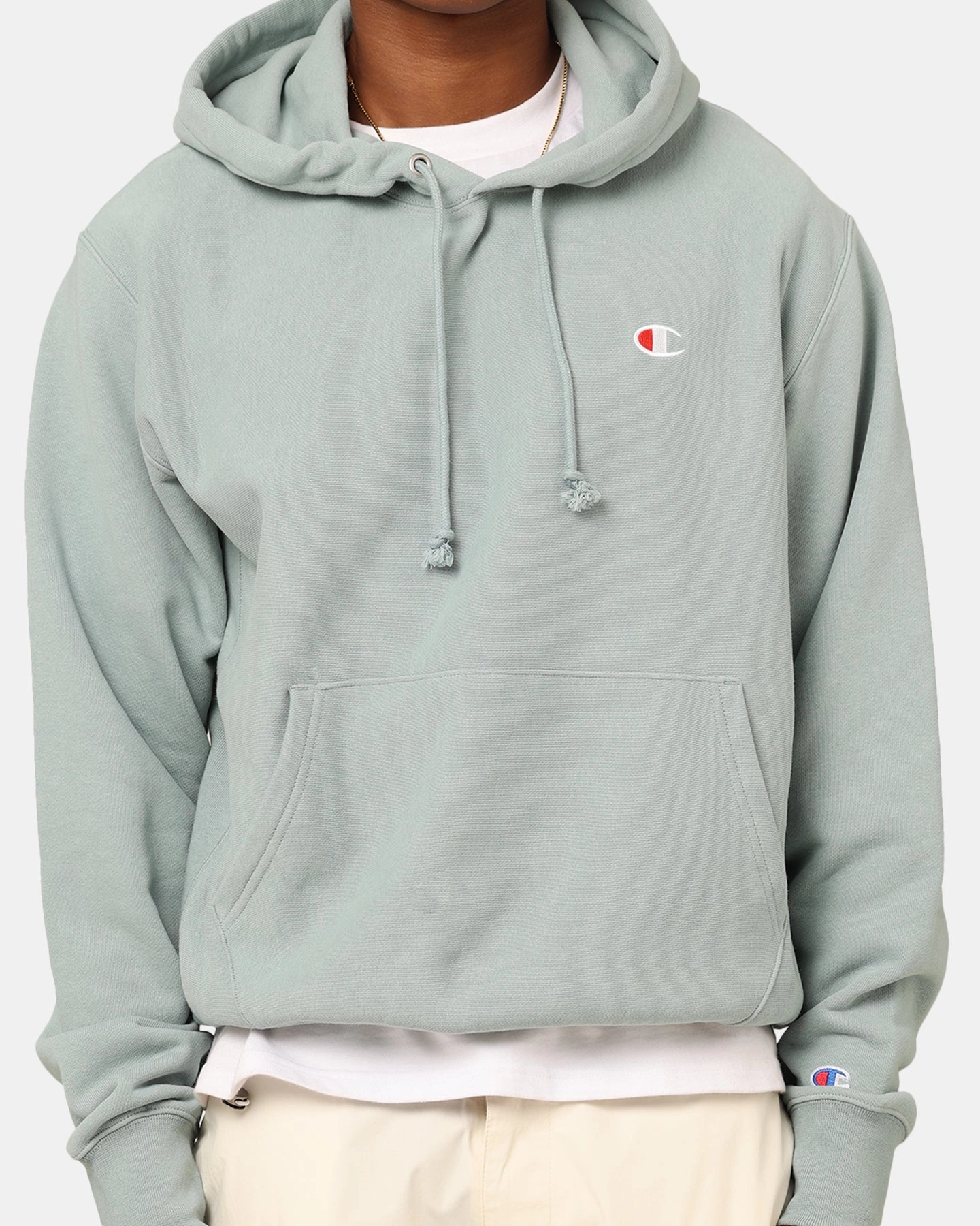 Ventilation Grommets Champion Reverse Weave Terry Hoodie Sage Shimmer Green
