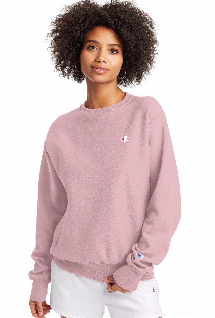 Stretchable Material Champion Reverse Weave Womens Crew, C Logo