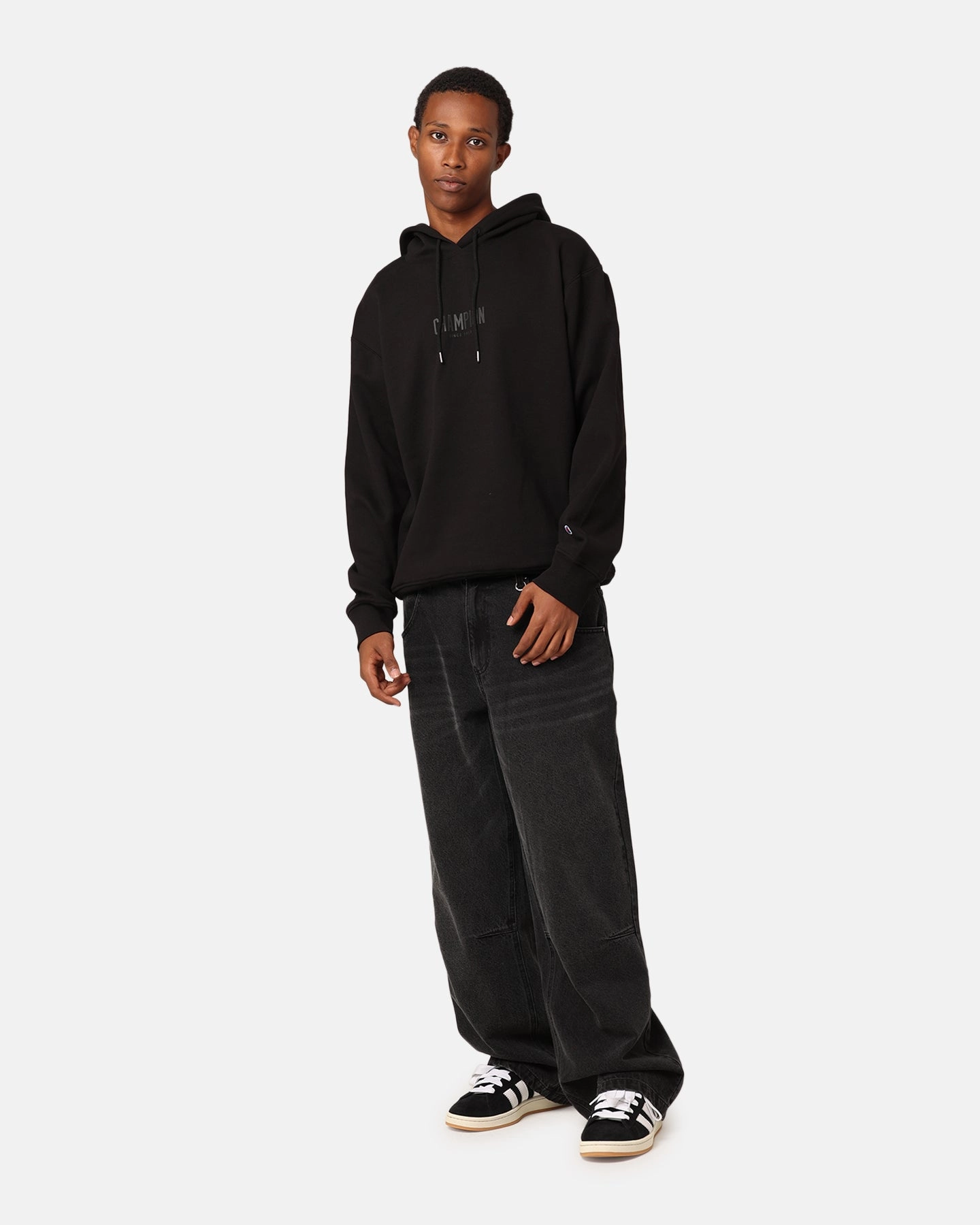 RipstopFabric Multi Panel Construction Champion Rochester Base Hoodie Black