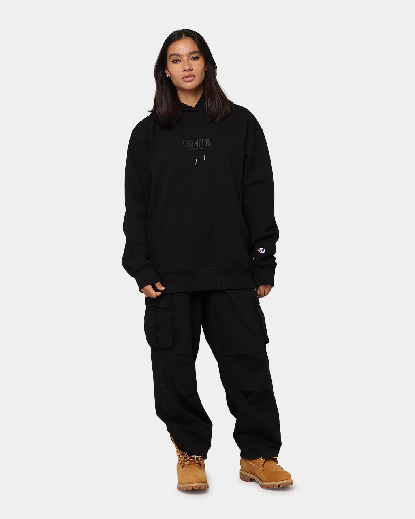 High-Tech Fabric Champion Rochester Base Hoodie Black
