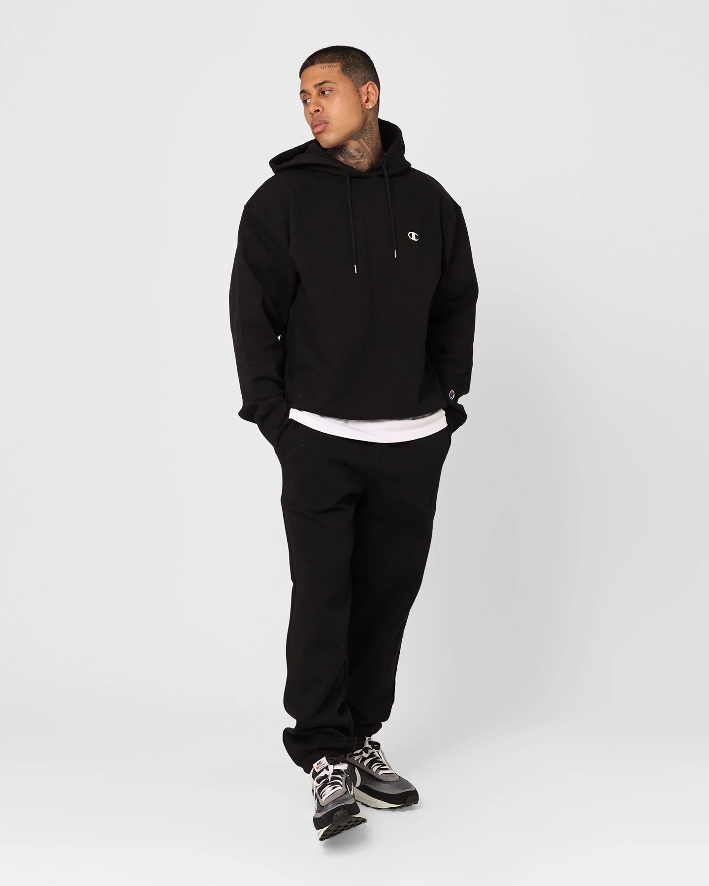 Reinforced Seams Champion Rochester Base Hoodie Black