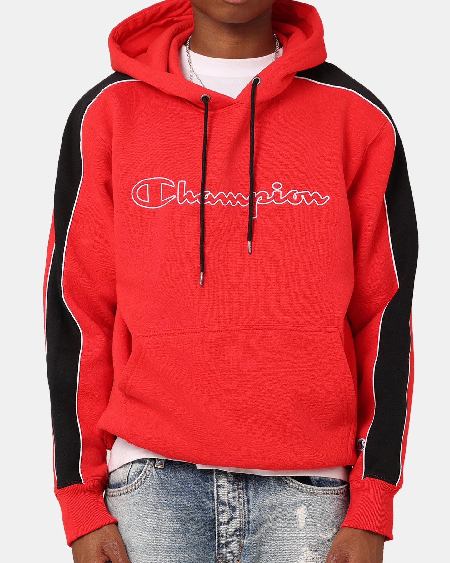 Champion Rochester City Hoodie Black/Scarlet Urban Wear Short-sleeved