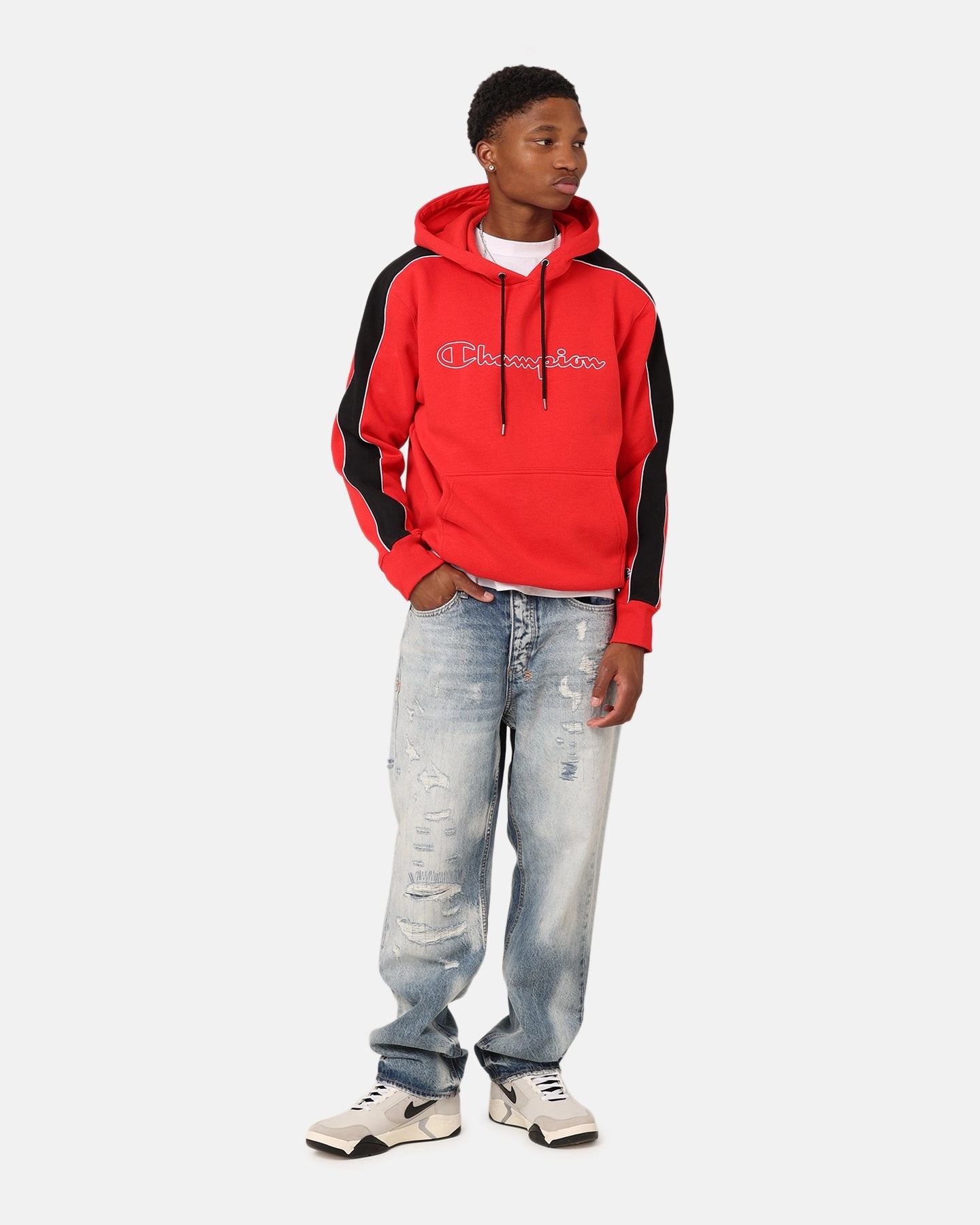 Champion Rochester City Hoodie Black/Scarlet Certificate
