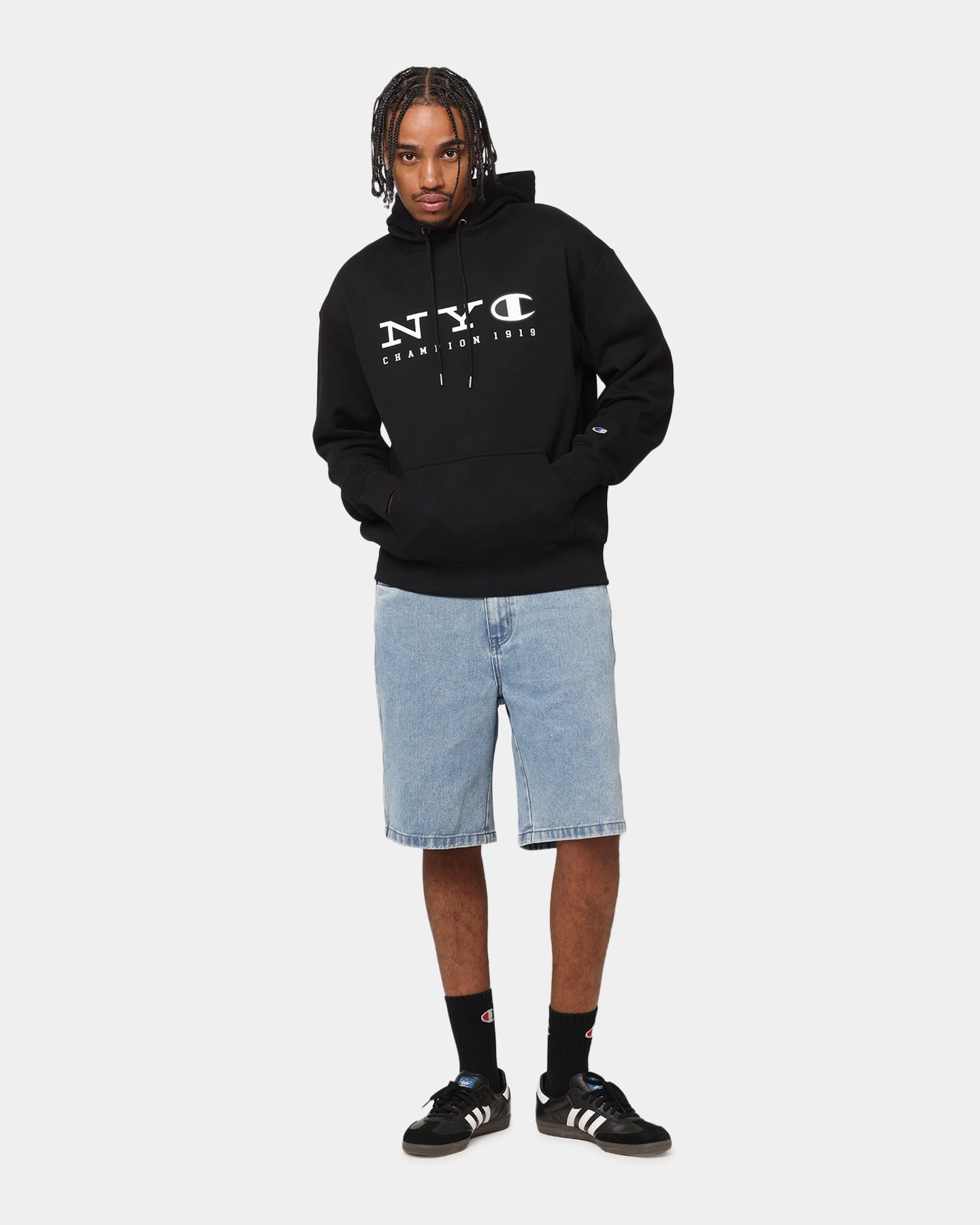 Non Chafe Seams Champion Rochester Graphic Hoodie Black