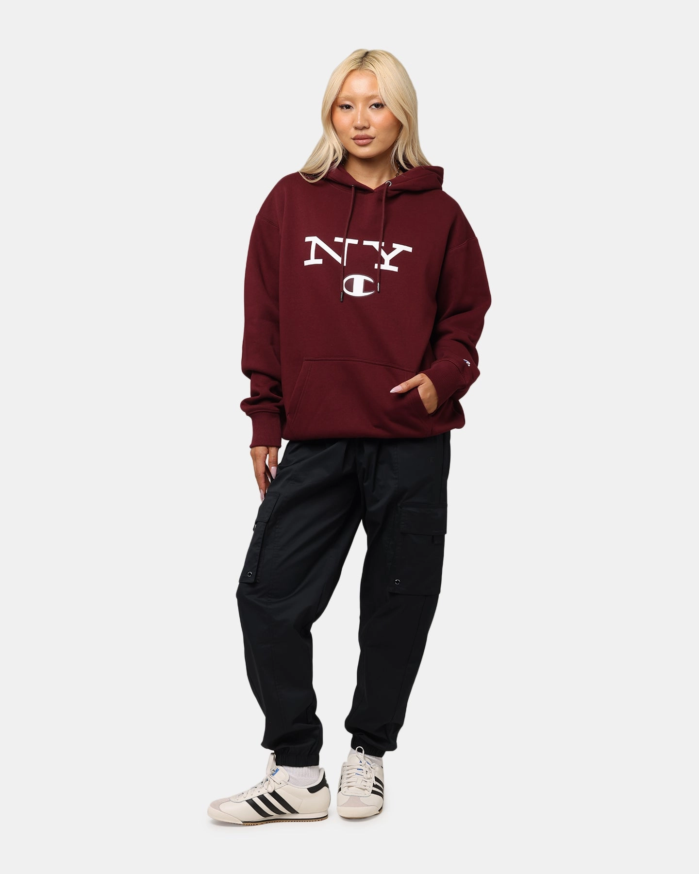 Champion Rochester Graphic Hoodie Red Lightweight Comfort