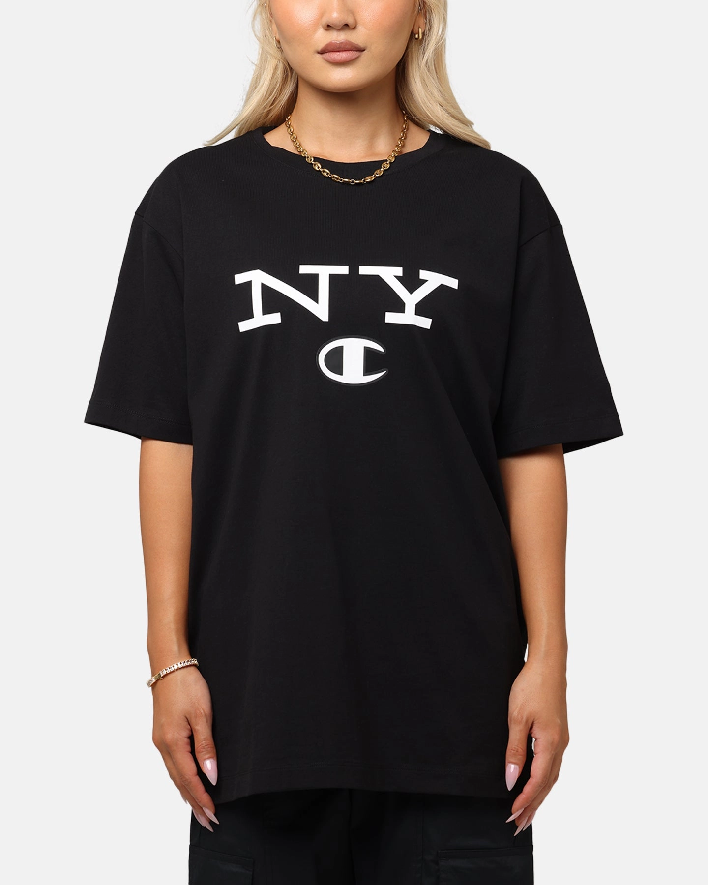 Champion Rochester Graphic T-Shirt Black Layered Collar Structure