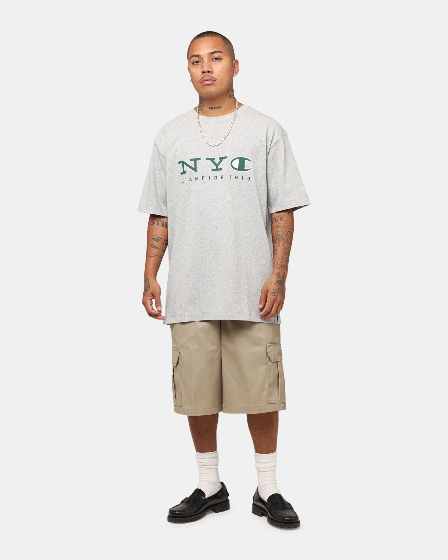 Champion Rochester Graphic T-Shirt Grey DoubleStitched Seams