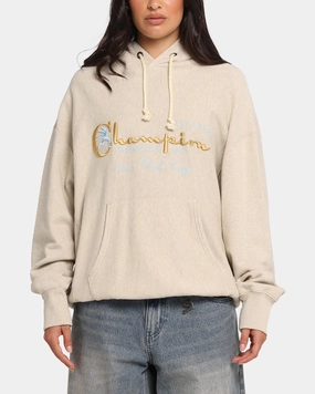 Purple Status Champion Vintage Logo Sweatshirt Hoodie Oatmeal Heather