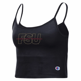Champion Women's FSU/Florida State University Crop Scoop Cami - Black long term lease jungle scene
