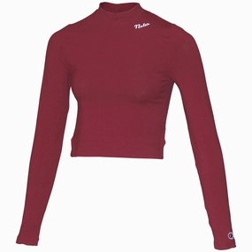 Champion Women's Noles Fitted Long Sleeve Crop T-shirt - Garnet Anti Pilling Fabric