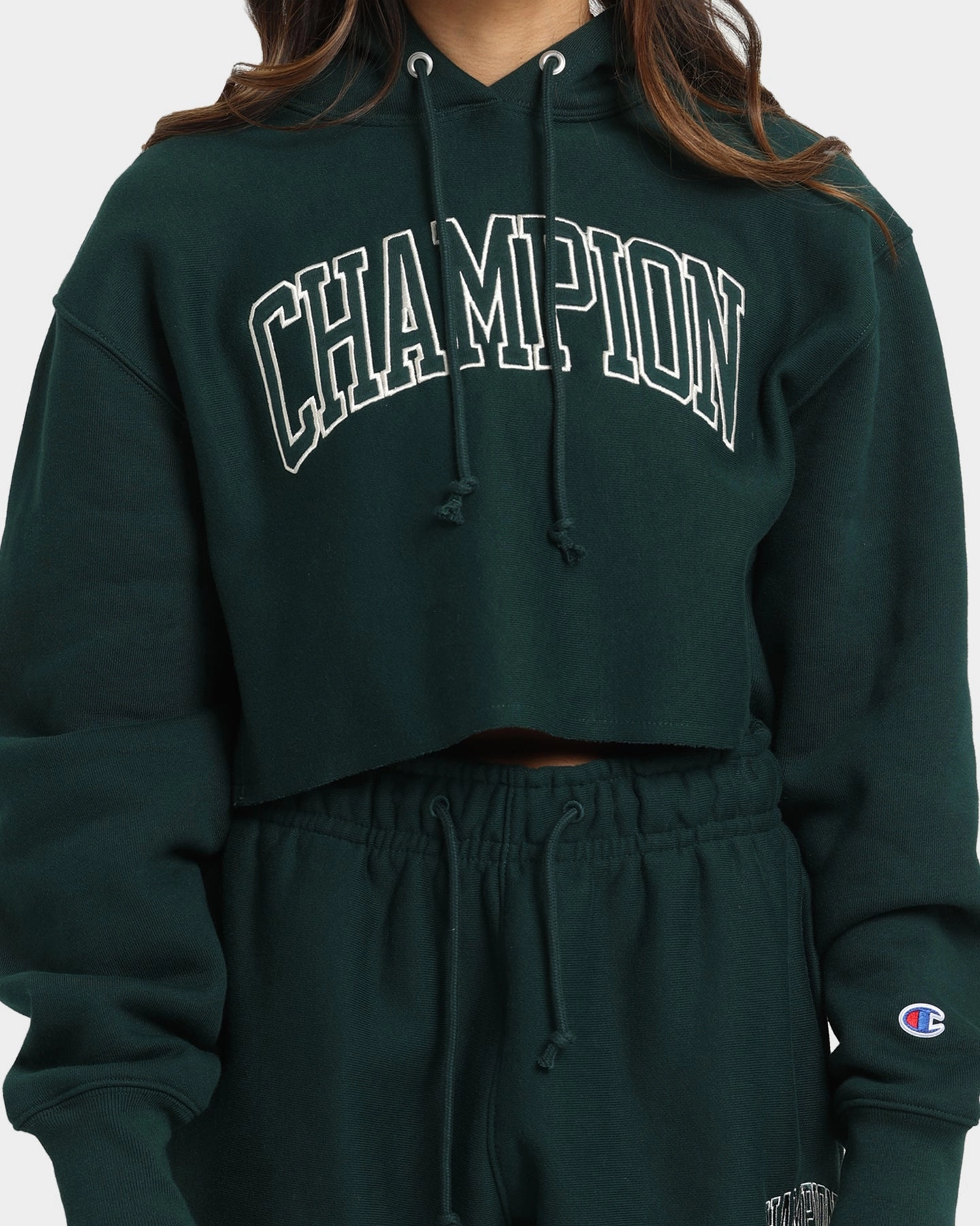 Stylish Protection Champion Women's Reverse Weave Cropped Hoodie Mid Field