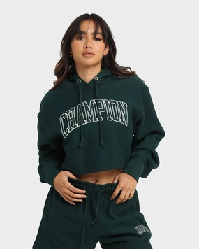 monochromatic Champion Women's Reverse Weave Cropped Hoodie Mid Field