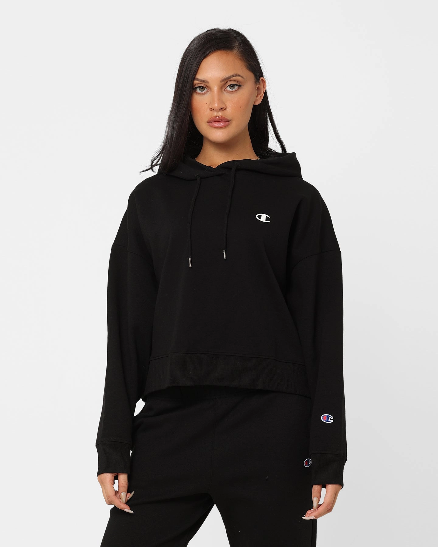 Reinforced Stitching Deodorant Champion Women's Rochester Base Hoodie Black