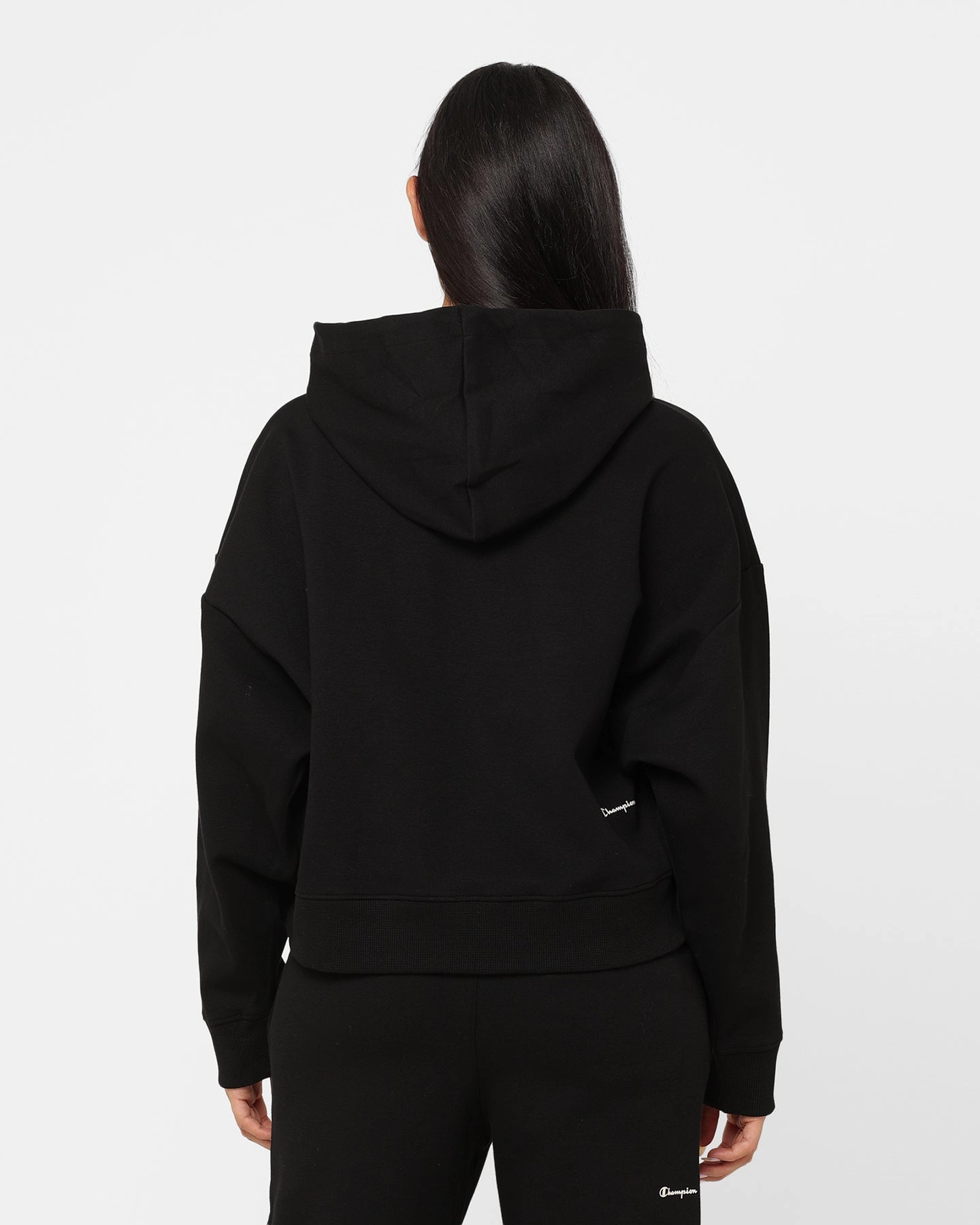Champion Women's Rochester Base Hoodie Black Odor Resistant Fabric