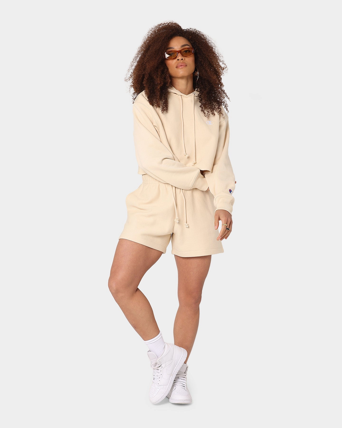 Functional Outerwear Valentine's Day Champion Women's RW Cropped Hoodie Warming Beige